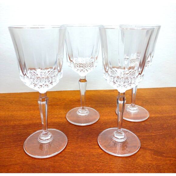 Set Of 4 St George American Heritage Lead Crystal Glasses Stemware Water Goblet - Picture 8 of 8
